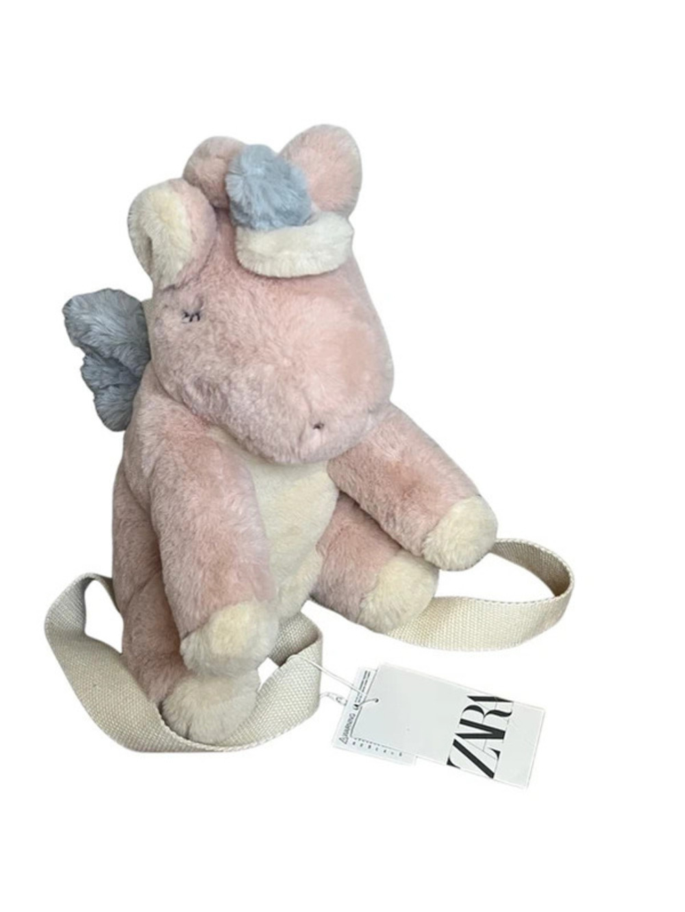 Zara Kids Pink Plush Unicorn Backpack Stuffed Animal Bag NWT